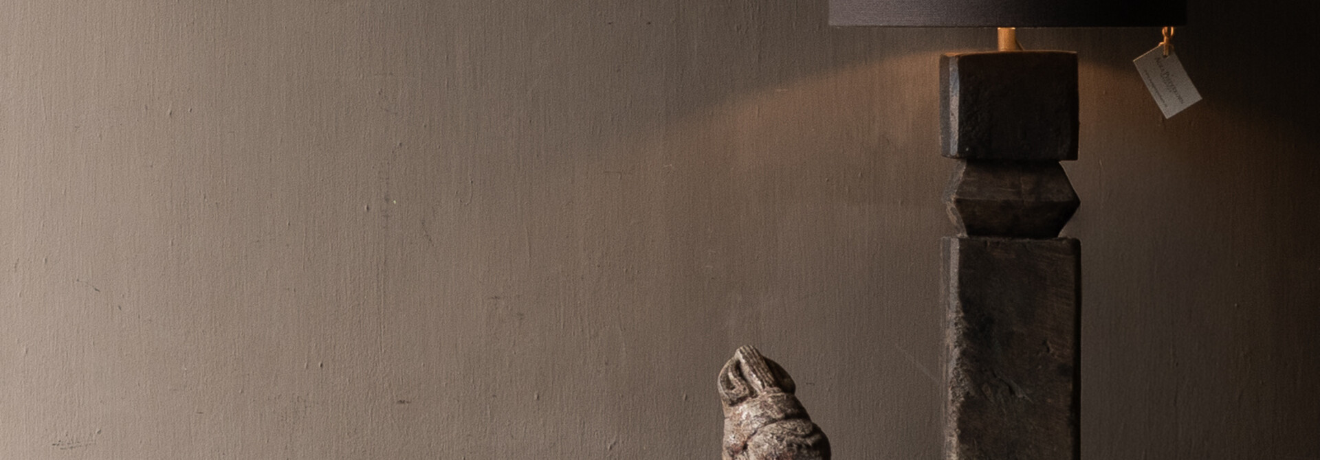 Table lamp made from an old wooden baluster