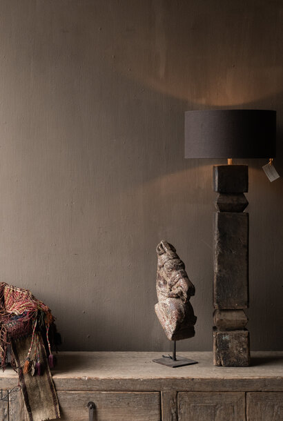 Table lamp made from an old wooden baluster