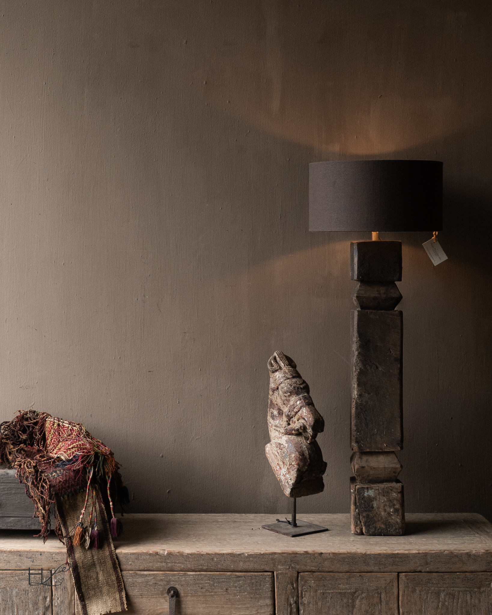 Table lamp made from an old wooden baluster-1