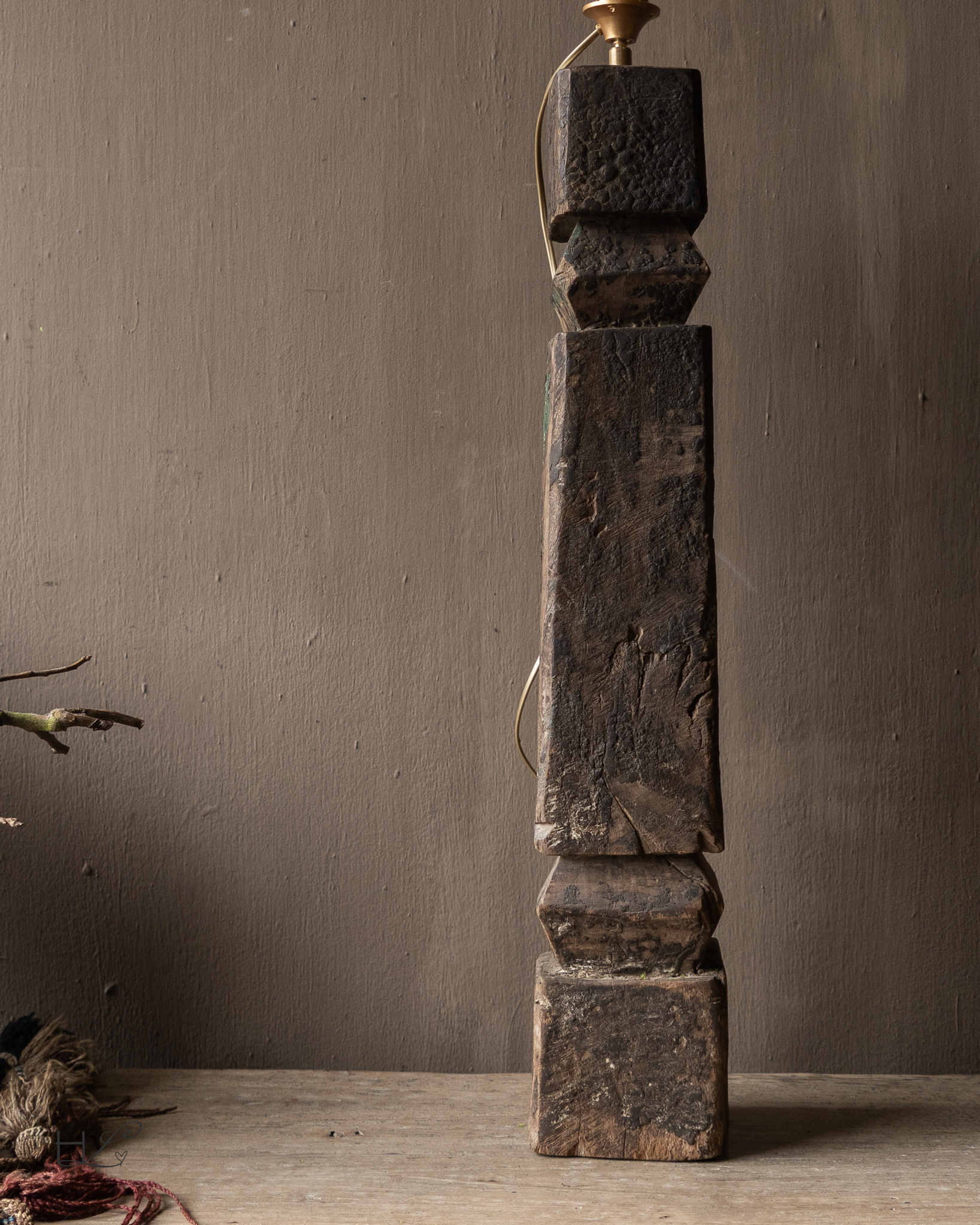 Table lamp made from an old wooden baluster-6