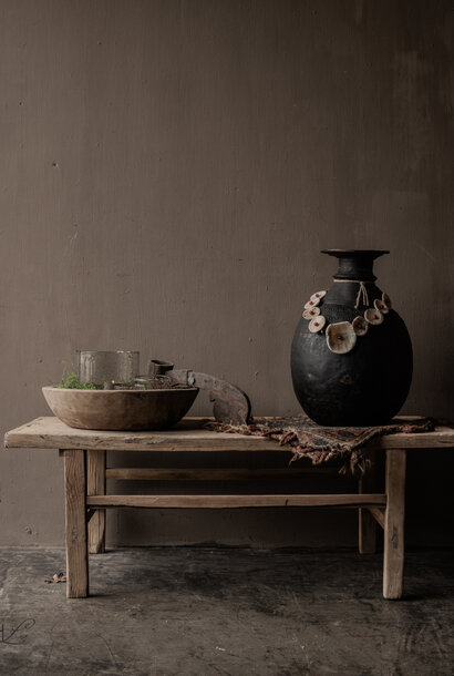 Oud Authentiek houten salon tafeltje  uniek item