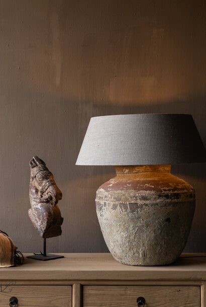 Lamp made from an old water pot – unique earthenware jug lamp