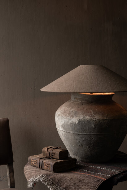 *Reserved* Lamp made from an old water pot – unique earthenware jug lamp