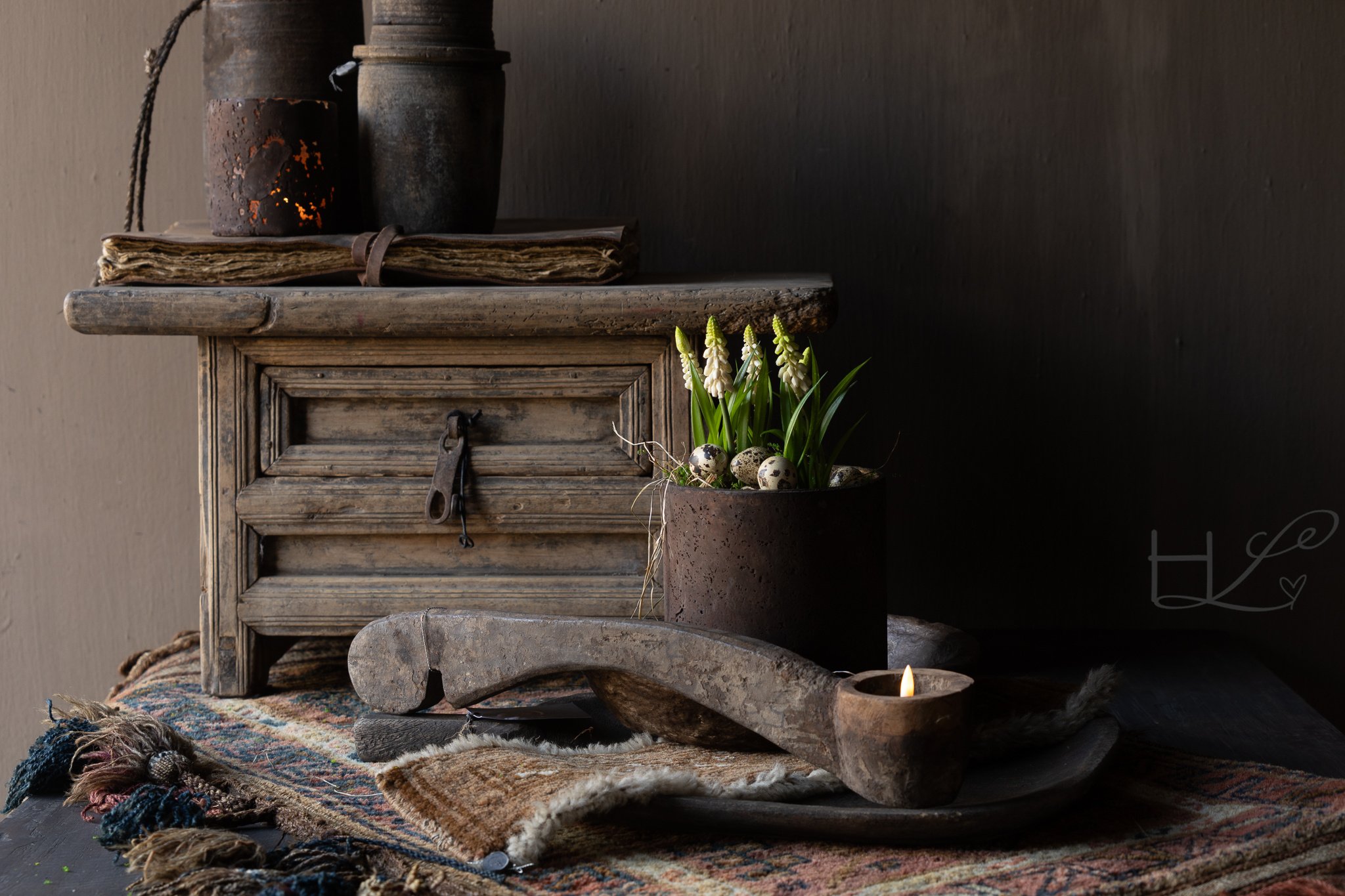 HOFFZ Alter Holzlöffel / Schöpfkelle – authentisches, verwittertes Holz – Dekorationsobjekt-3