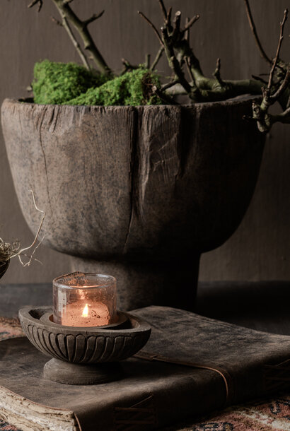 Wooden candlestick BAYU by LUKSA