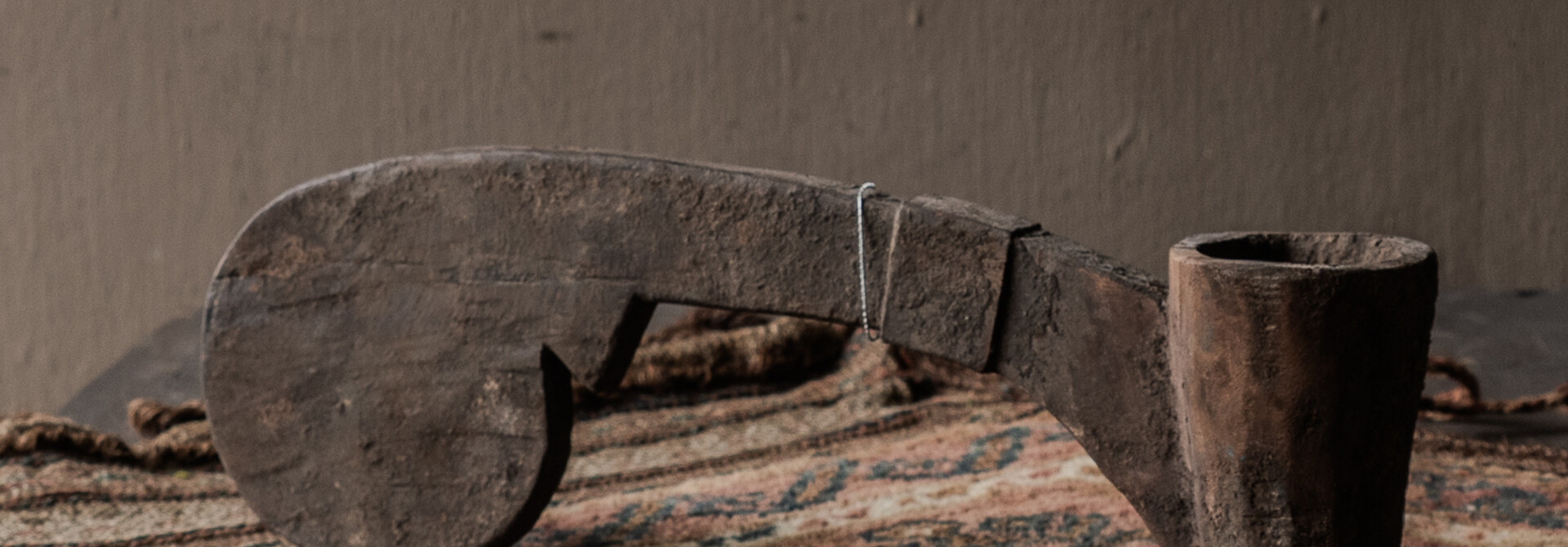 HOFFZ Alter Holzlöffel / Schöpfkelle – authentisches, verwittertes Holz – Dekorationsobjekt