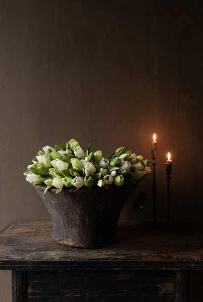 Stoere Oude Houten Vijzel / Pot – HOFFZ