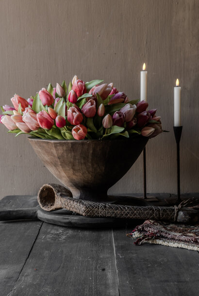 Stoere Oude Houten Vijzel / Pot – HOFFZ