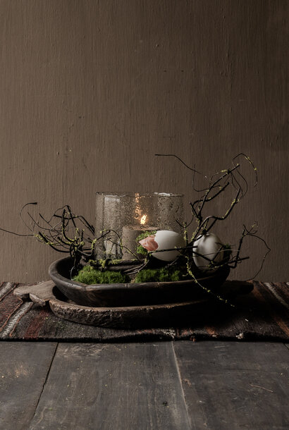 Authentische alte nepalesische Holzschale