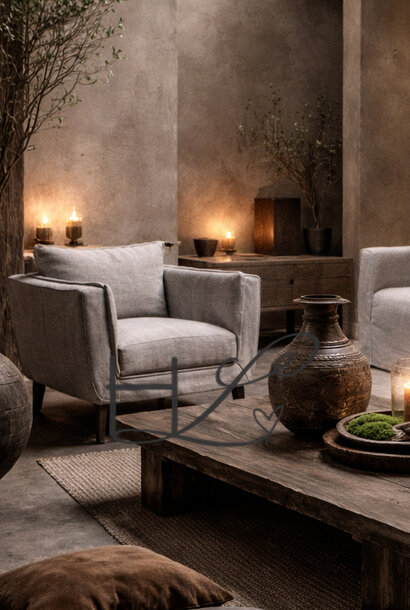 Gijs Taupe Armchair | Country Style Armchair with Comfort