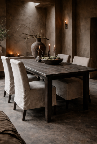 Stuhlrock Nora in Beige oder Taupe, 100 % Leinen