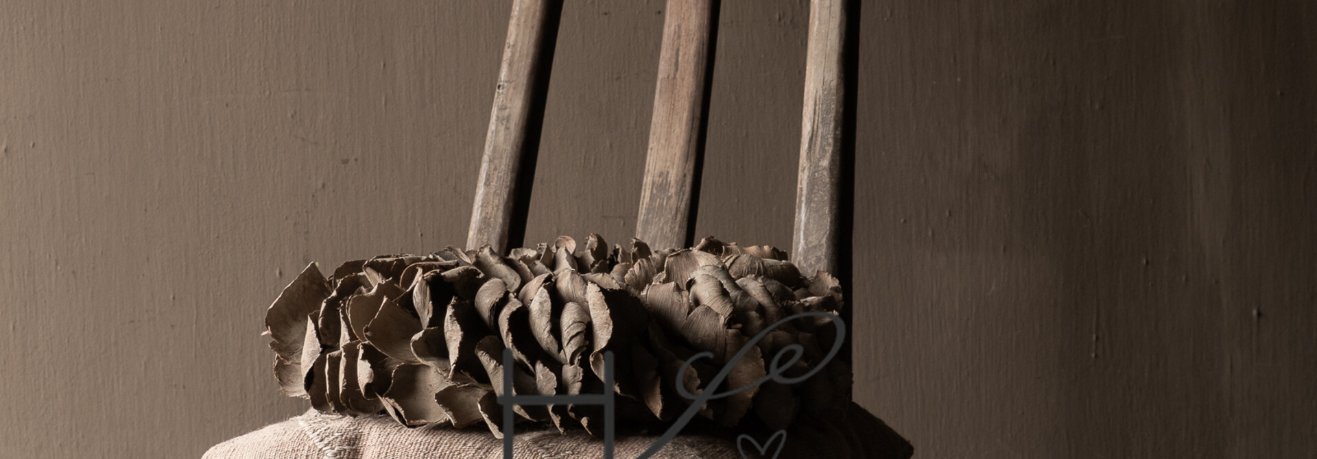 Robuster Palmenfruchtkranz, taupe, 37 x 37 x 8 cm