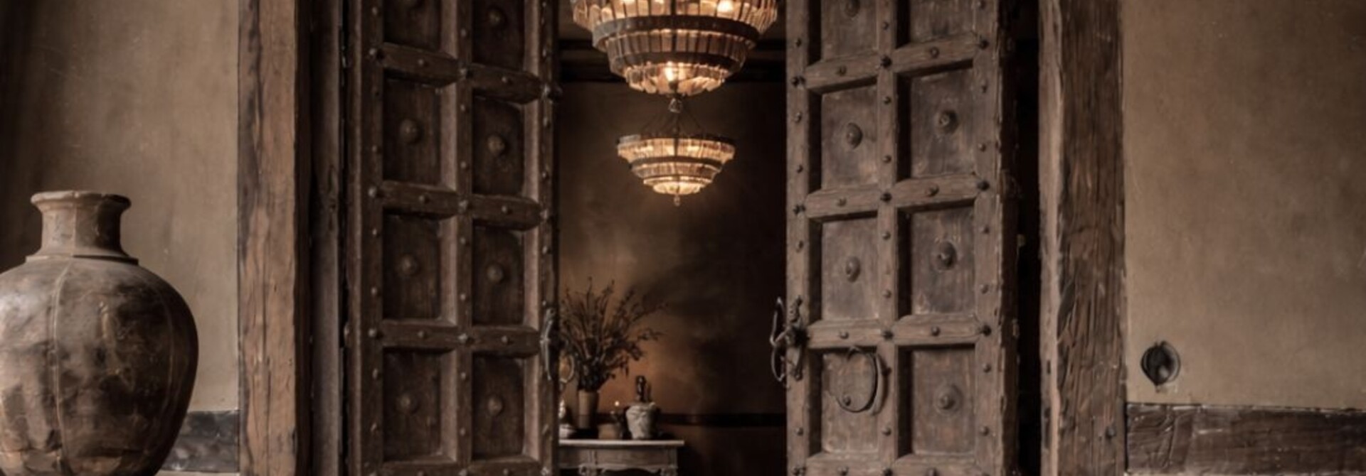 Altes indisches Türpaneel-Set