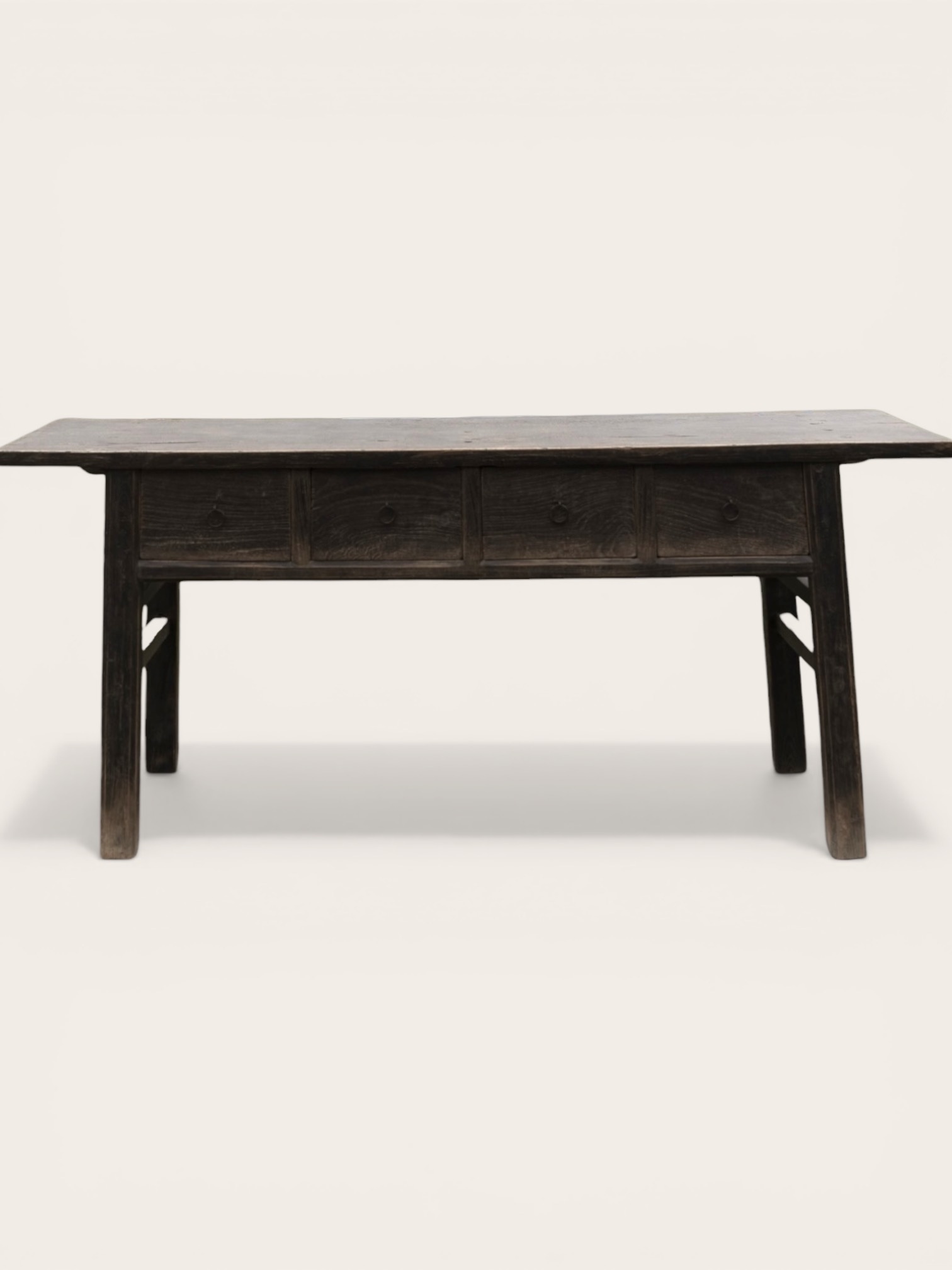 Oud Antiek Uniek Wabi Sabi Houten doorleefde Sidetable / Muurtafel-5