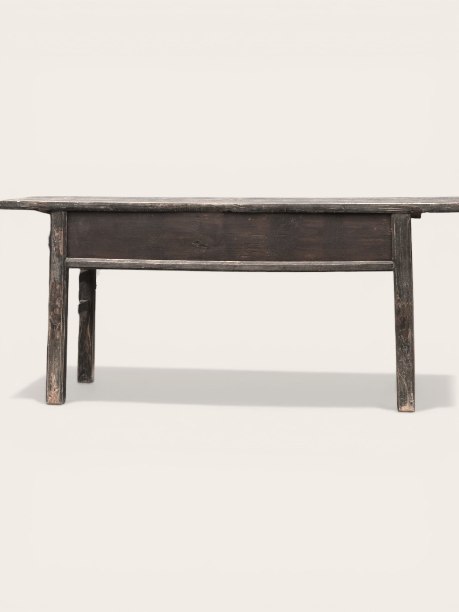 Oud Antiek Uniek Wabi Sabi Houten doorleefde Sidetable / Muurtafel-6