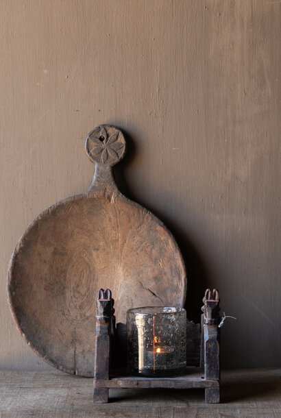 Old Indian bajot table with horses | temple table