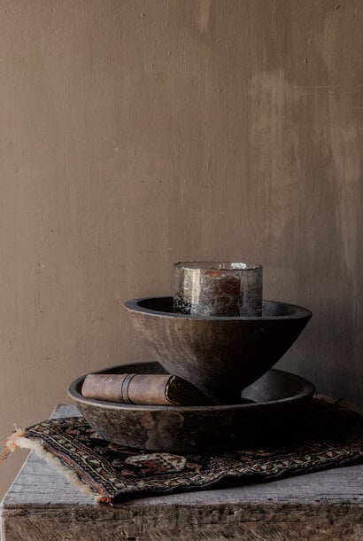 Stoere Oude Houten Vijzel / Pot – HOFFZ