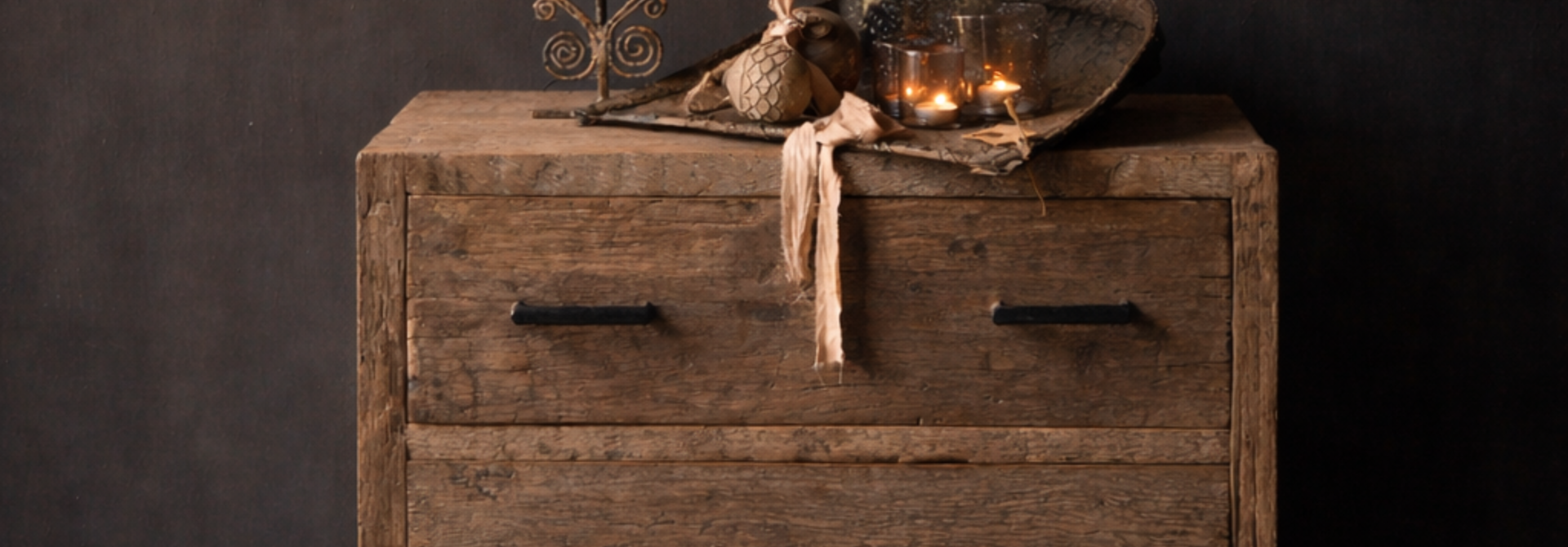 Cardiff Robuust Oud houten lade kastje