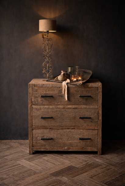 Robust old wooden drawer cabinet