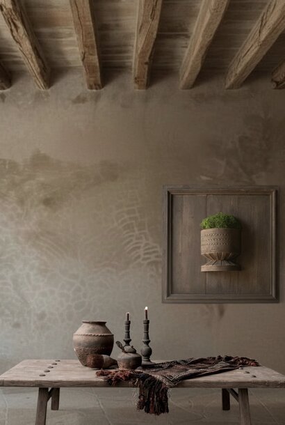 3D Wandpaneel met houten kruik | 65 x 65 cm