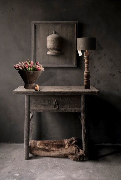 Old Antique Unique Wabi Sabi Weathered Wooden Side Table / Wall Table