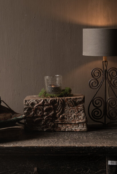 Old Authentic Wooden Pillar – unique pedestal candlestick