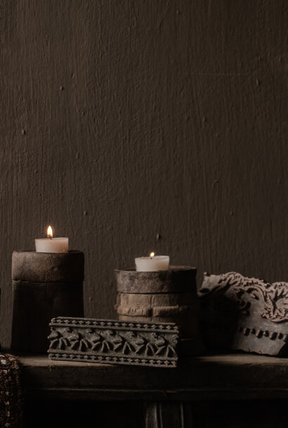 Oud houten Indische batik stempel