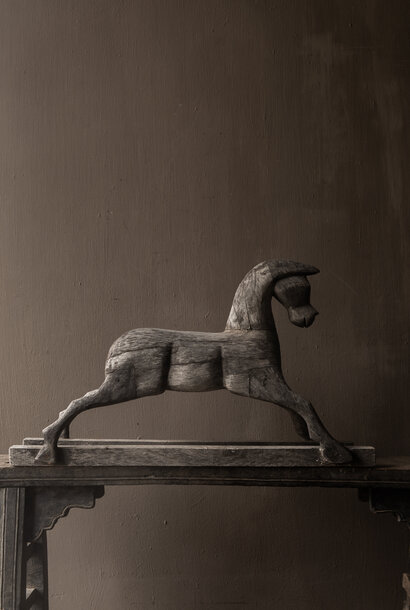 Uniek Authentiek  groot oud houten paard