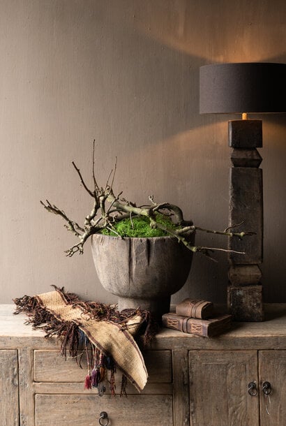 Table lamp made from an old wooden baluster