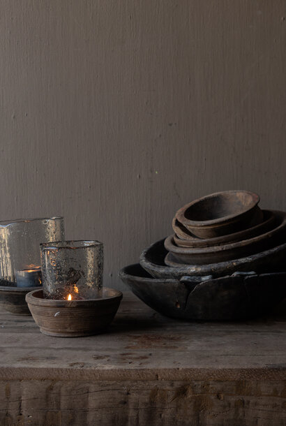 Klein authentiek houten wabi sabi schaaltje , kommetje