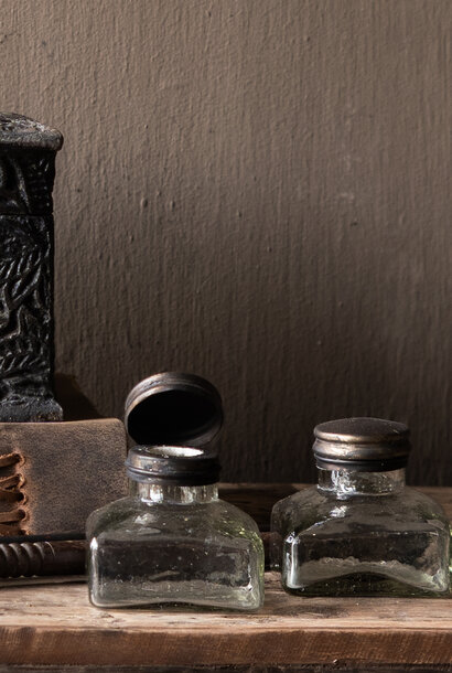 Antique glass inkwell