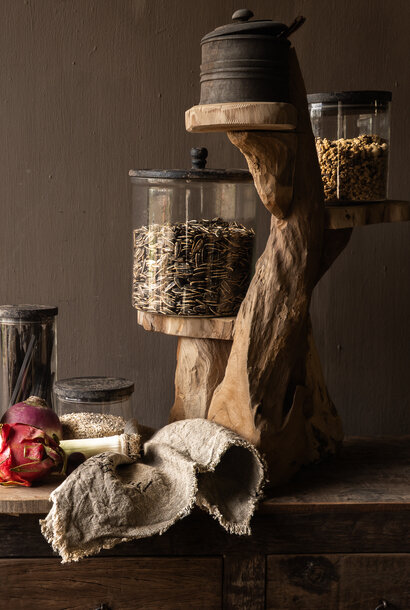 Stoere houten etagère van oud hout