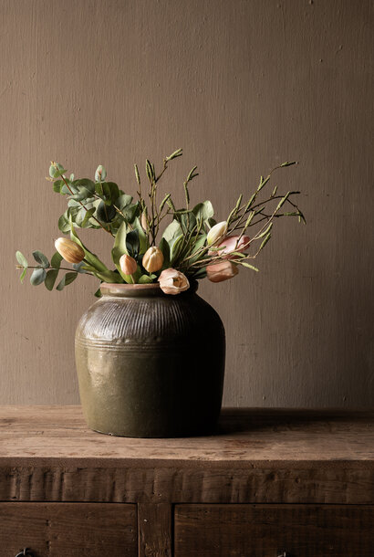 landelijk rustiek tulpen & eucalyptus boeket