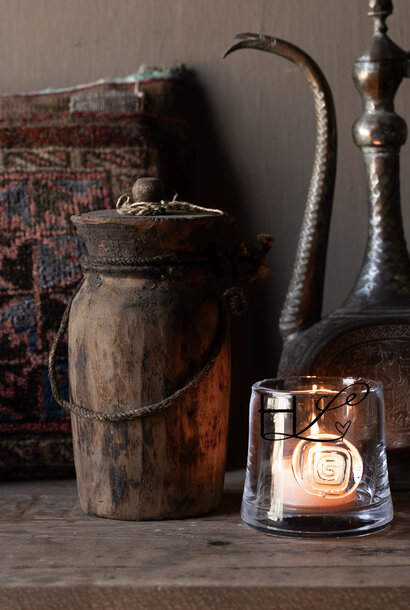 Oud Houten Nepalese Melkkruikje – Wabi Sabi & Authentiek