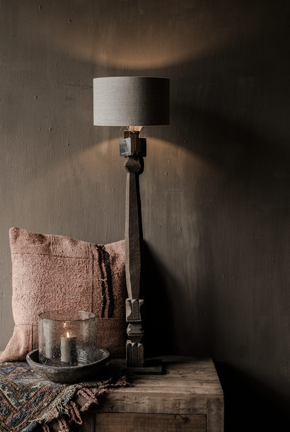 Old wooden baluster lamp