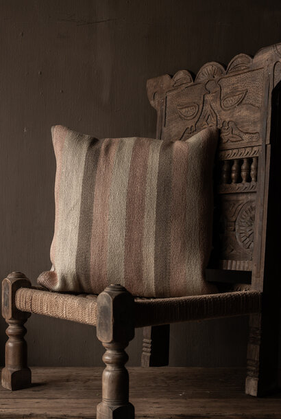 Unique vintage Kilim cushion – warm earth tones | 50x50 cm | includes filling