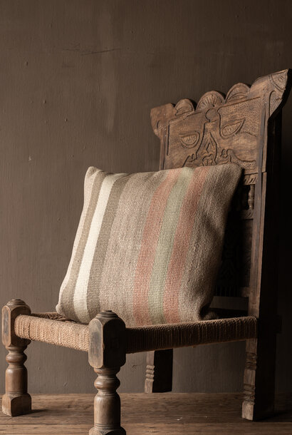 Unique vintage Kilim cushion – warm earth tones | 50x50 cm | includes filling