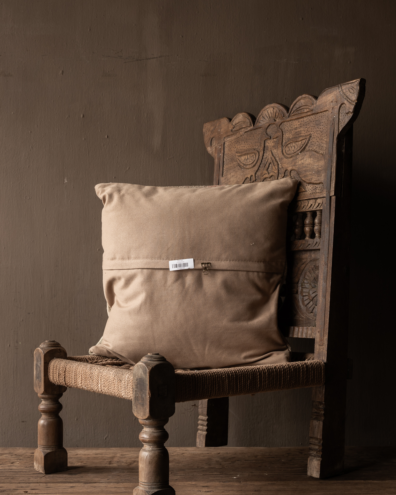 Uniek vintage kelim kussen – warme aardetinten | 50x50 cm | inclusief vulling-3