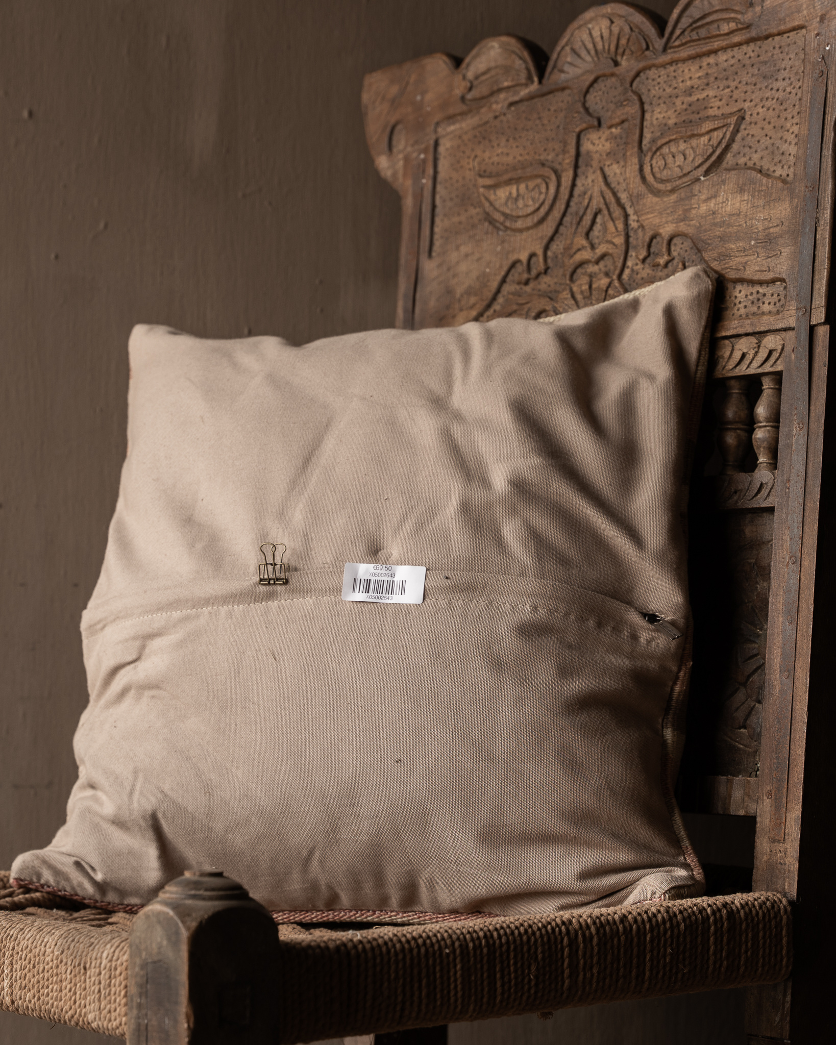 Uniek vintage kelim kussen – warme aardetinten | 50x50 cm | inclusief vulling-3