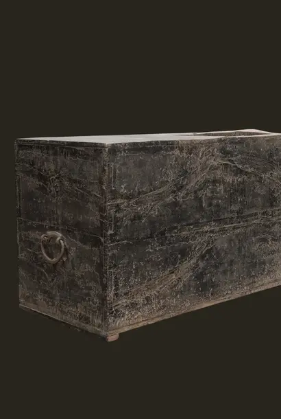 Old authentic wooden chest – rustic storage chest