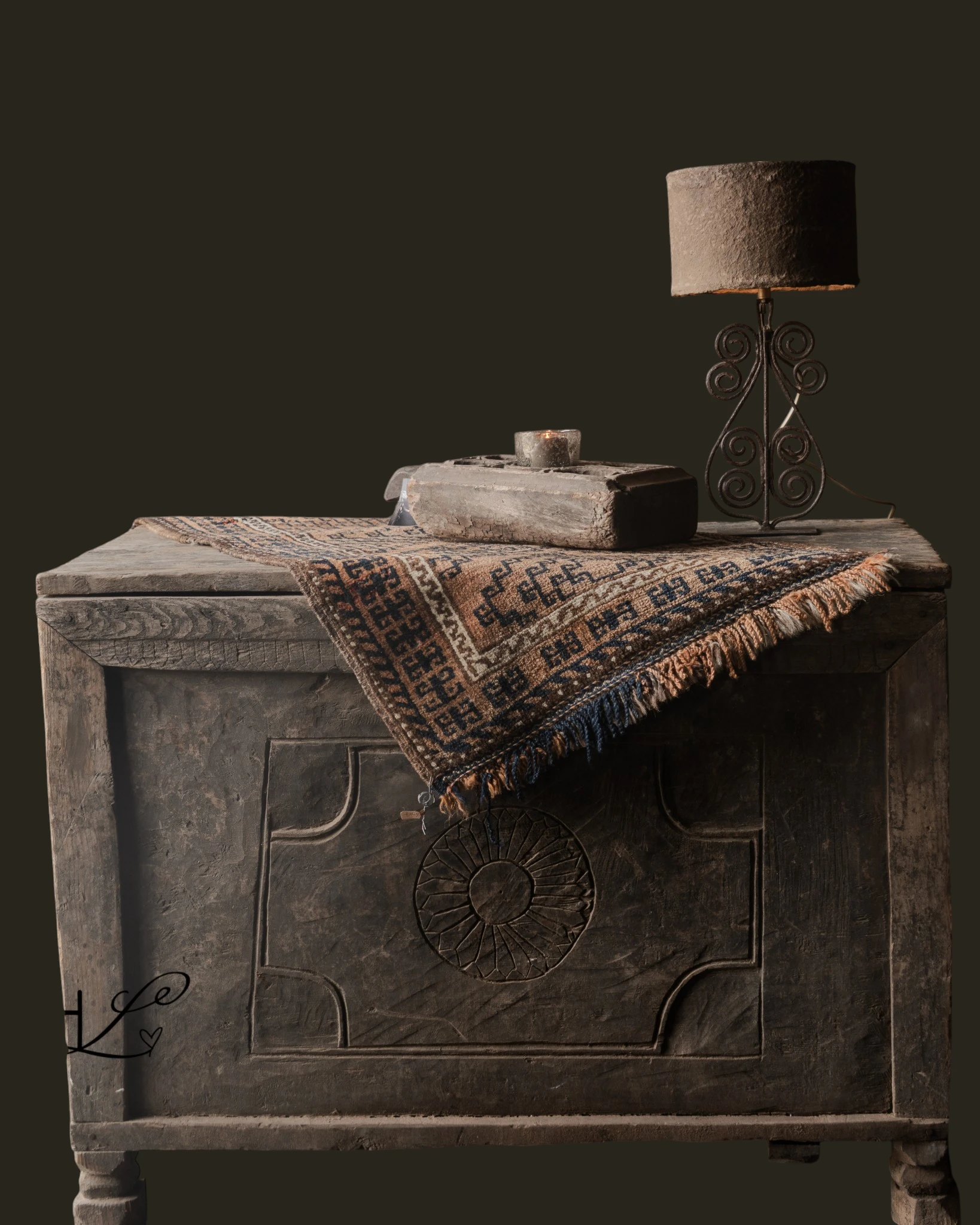 Hoffz Stoere oude Himalaya Kist / Box-1
