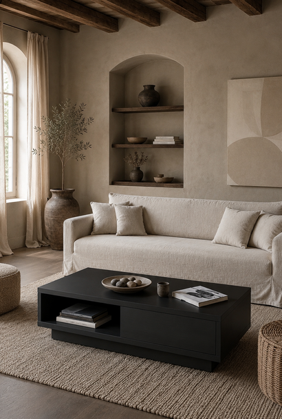 Salontafel Matt Black push to open