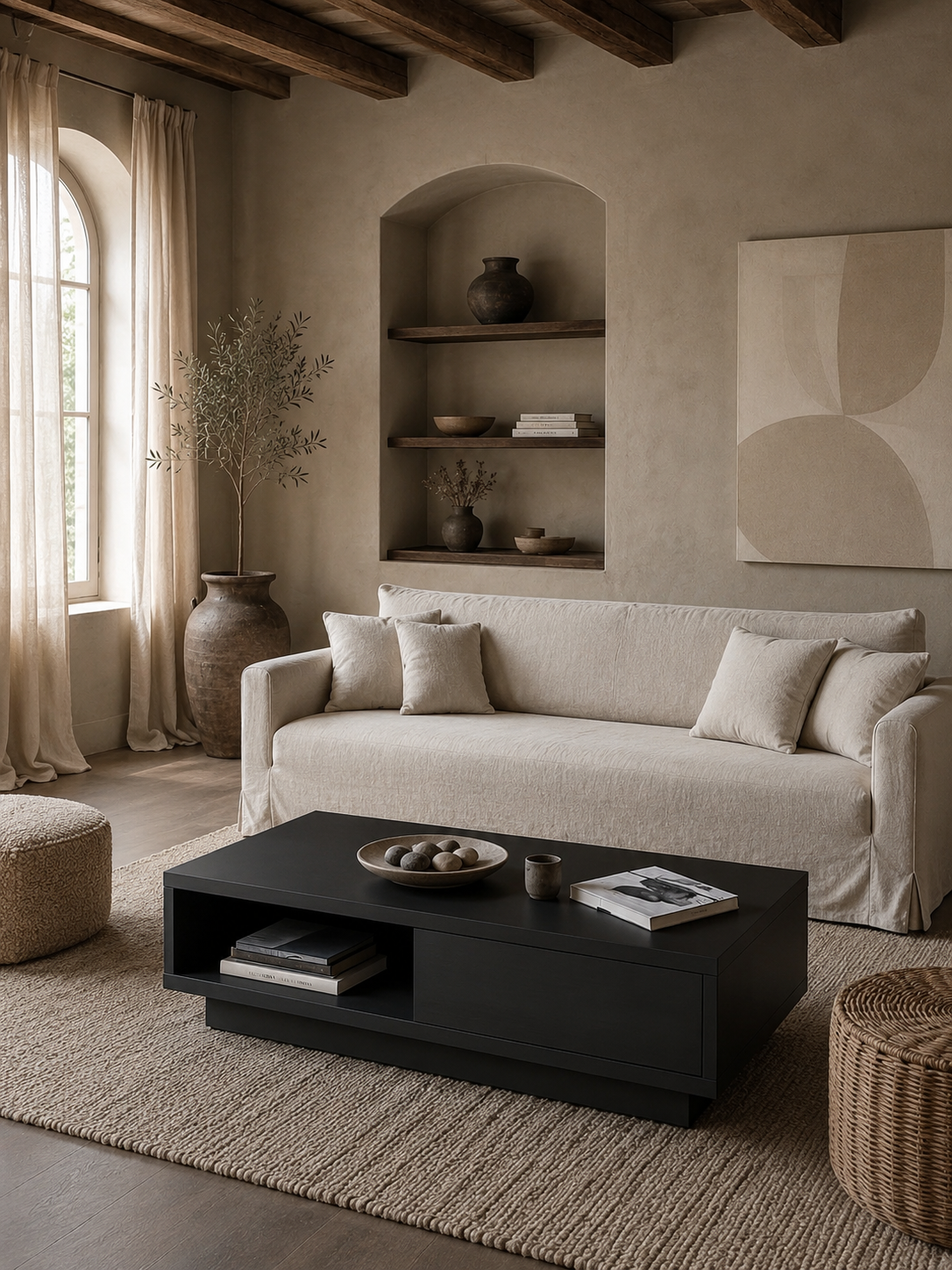 Coffee table Matt Black push to open-1
