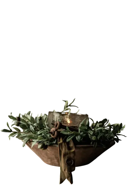 Künstlicher Olivenkranz, Größe M, grün, 40 cm