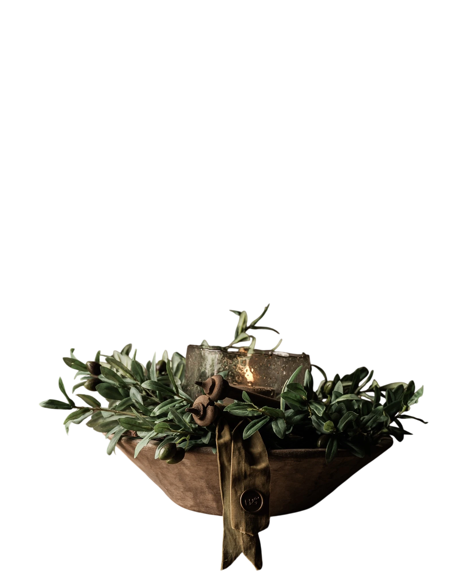 Kunst krans olijf M groen 40cm-1