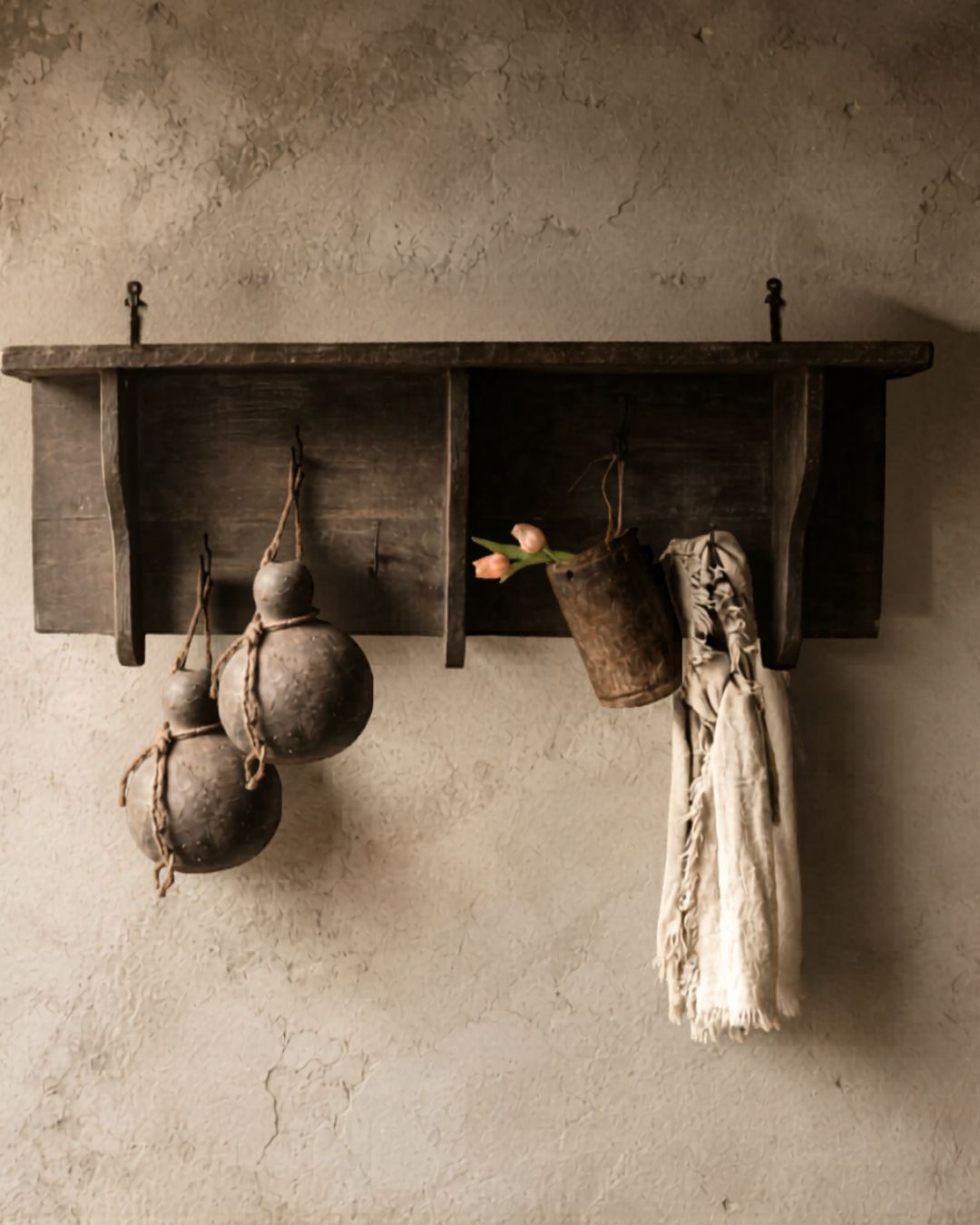 Oude Decoratieve Kalebassen met Touw-1