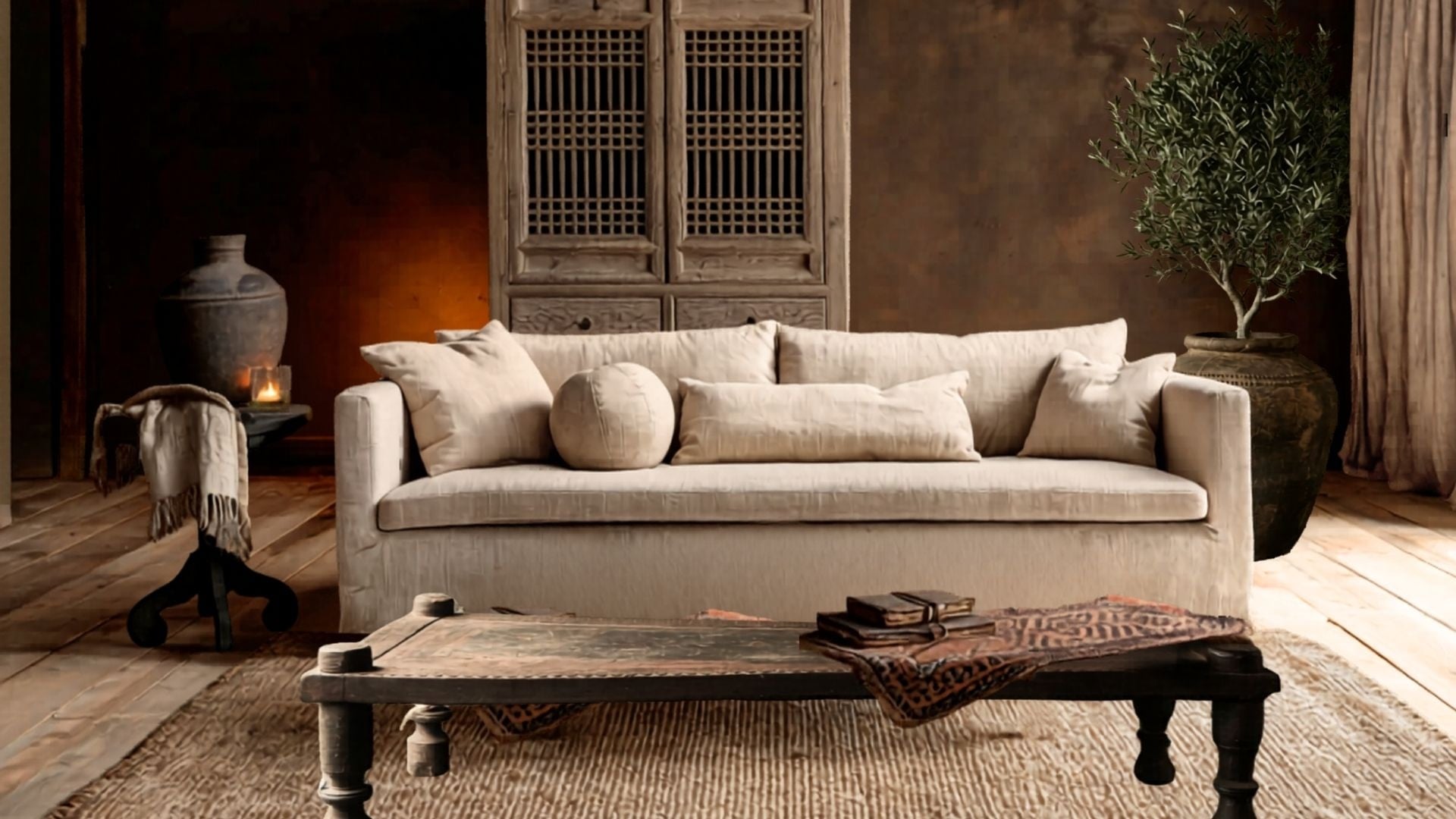 Coffee Table / Antique Wooden Daybed Nepal Hoffz-1