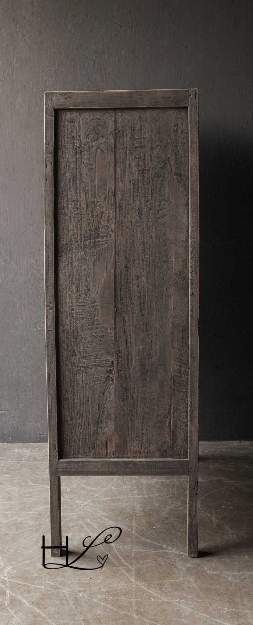 Sturdy old wooden cabinet on high legs-6