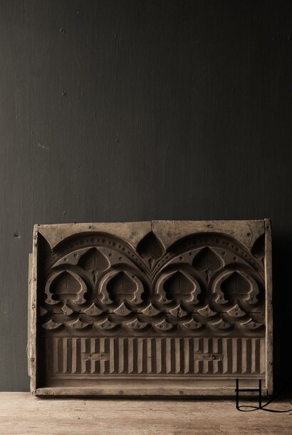 Old Indian wooden ornament mold / cement mold