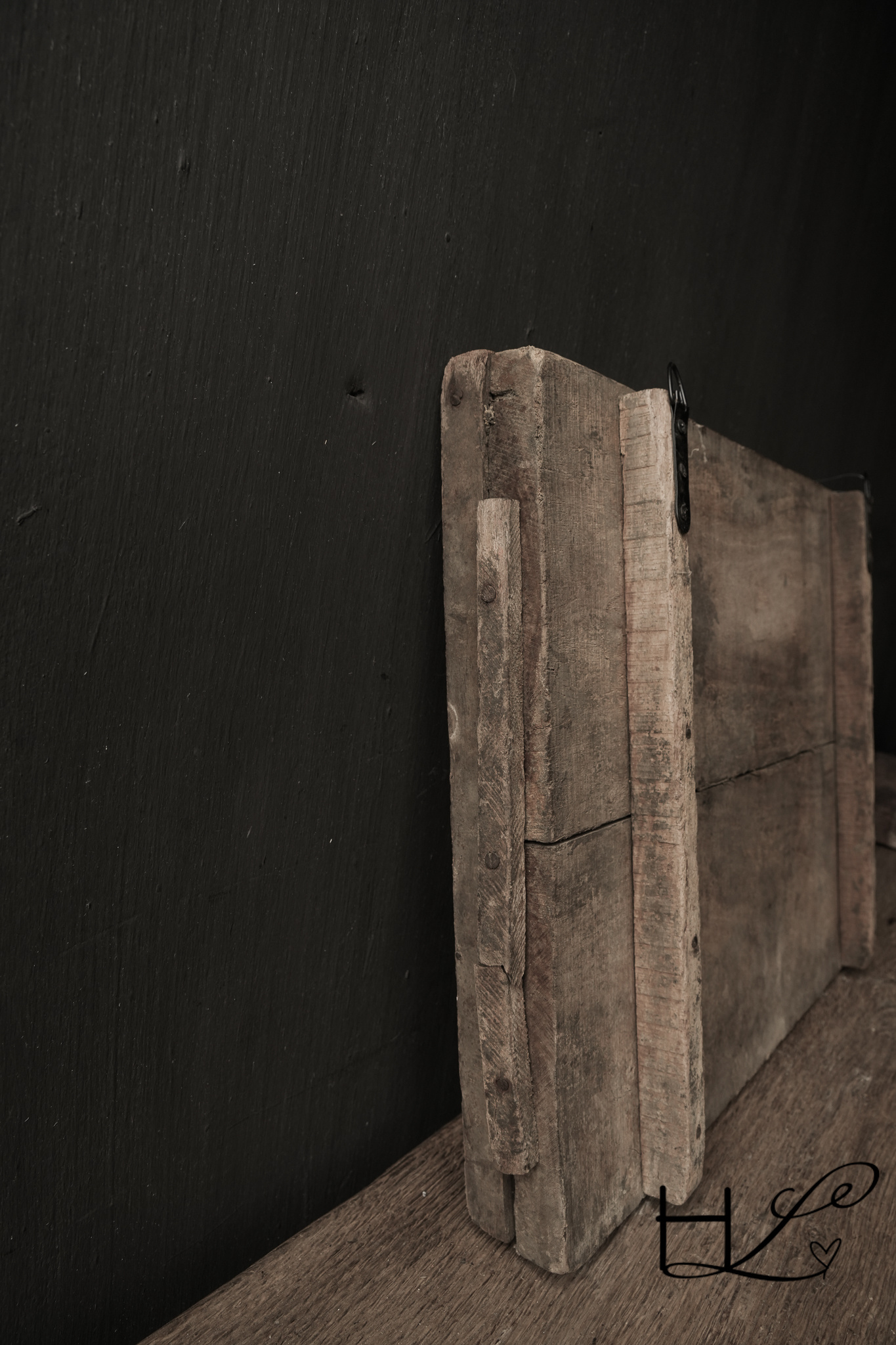 Oude Indiase houten ornamentmal / cementmal-4